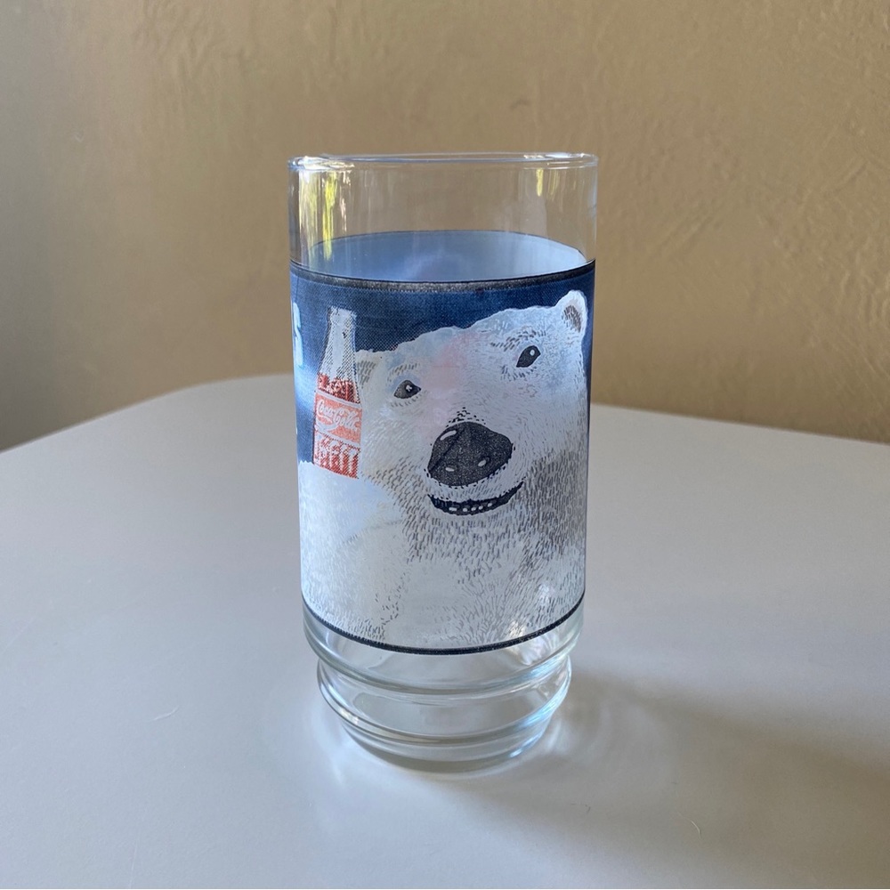 Vintage 1995 Coca Cola Always Cool Polar Bear Drinking Glass Single Cup 16 Oz